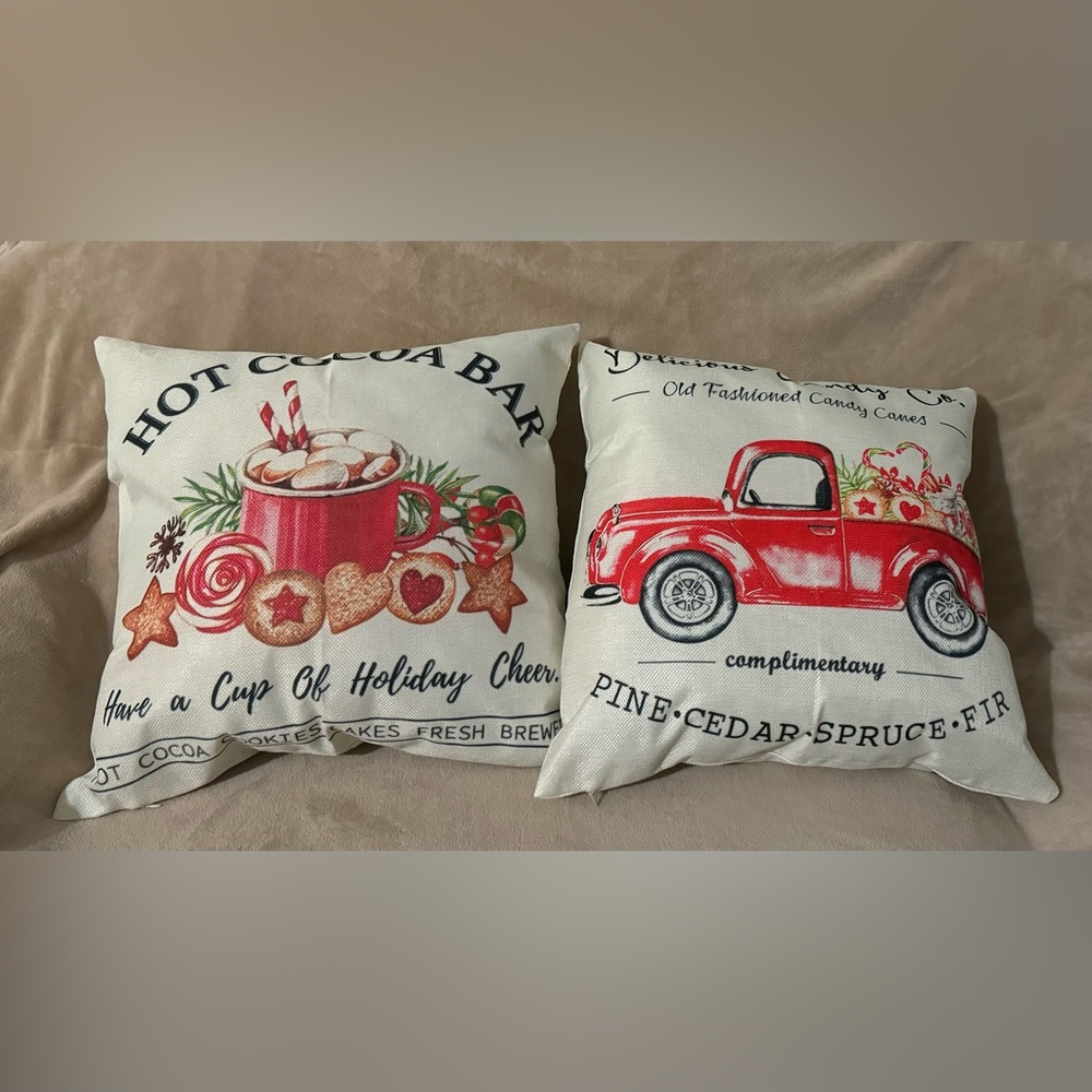 Set of 2 Christmas accent pillows